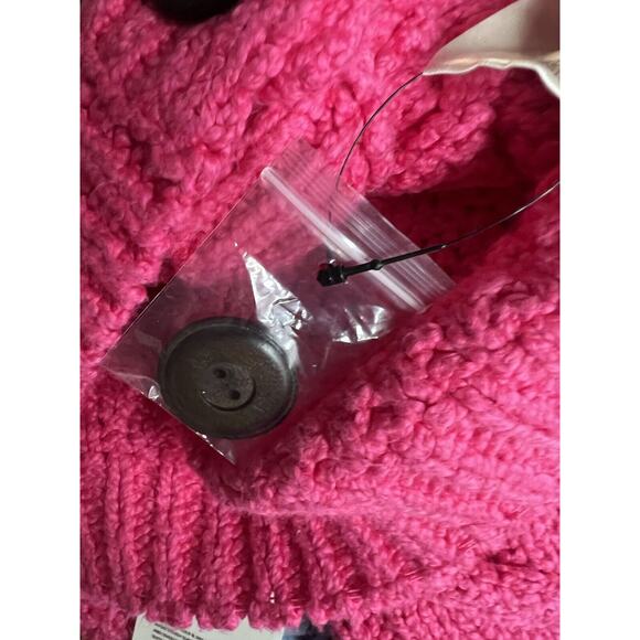 Free People Bonfire Cardi Cardigan Sweater Size Small Vacay Pink - Picture 6 of 7